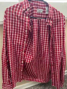 Dockers Red and White Plaid Button-Down Shirt